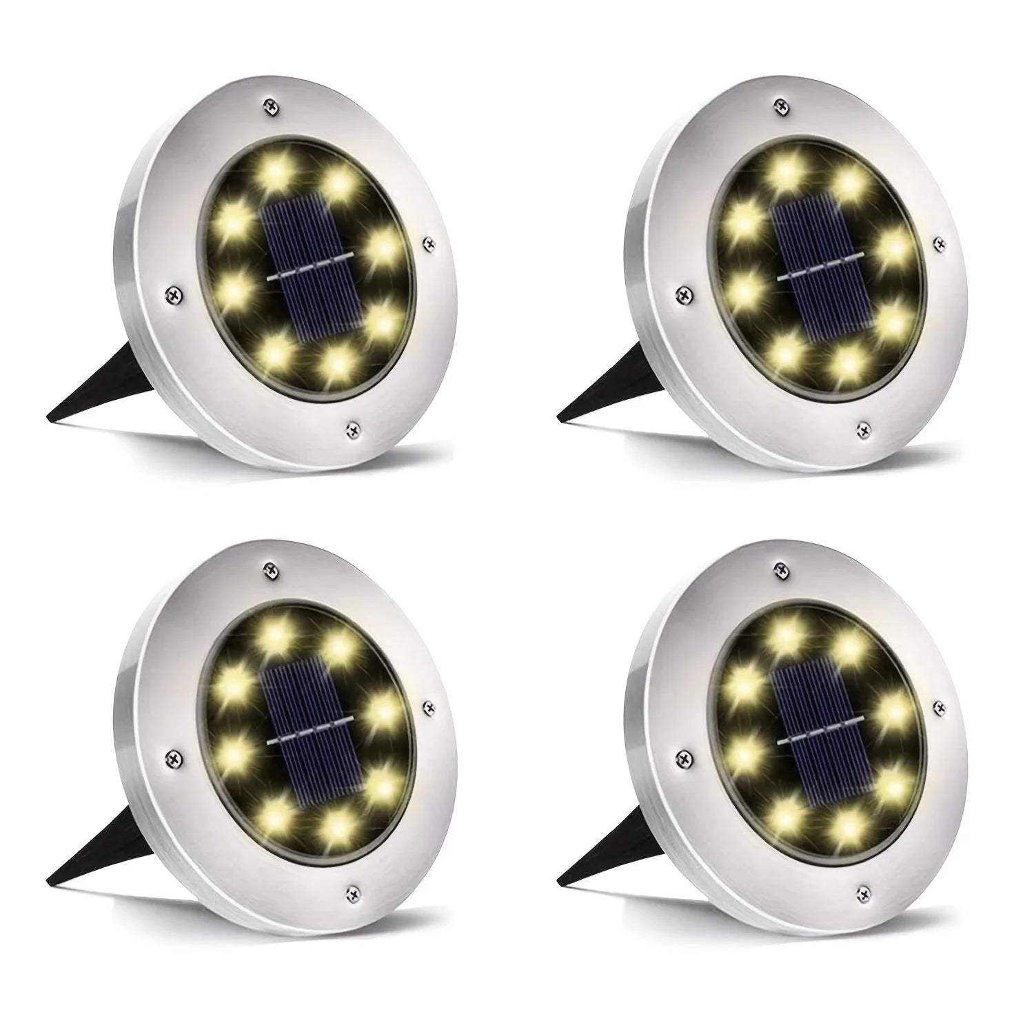 IP68 LED Outdoor Solar Power Ground Light Solar Path Deck Lights Underground Light Yard Driveway Lawn Garden Decor Lighting