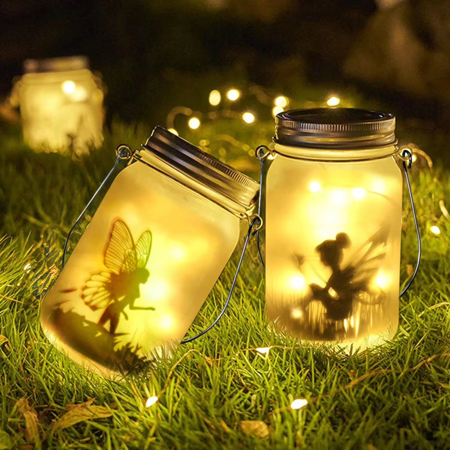 Solar Mason Jar Light Solar Lantern Fairy Lights Waterproof IP65 Hanging Standing Solar Lamp Garden Ornament for Patio Lawn