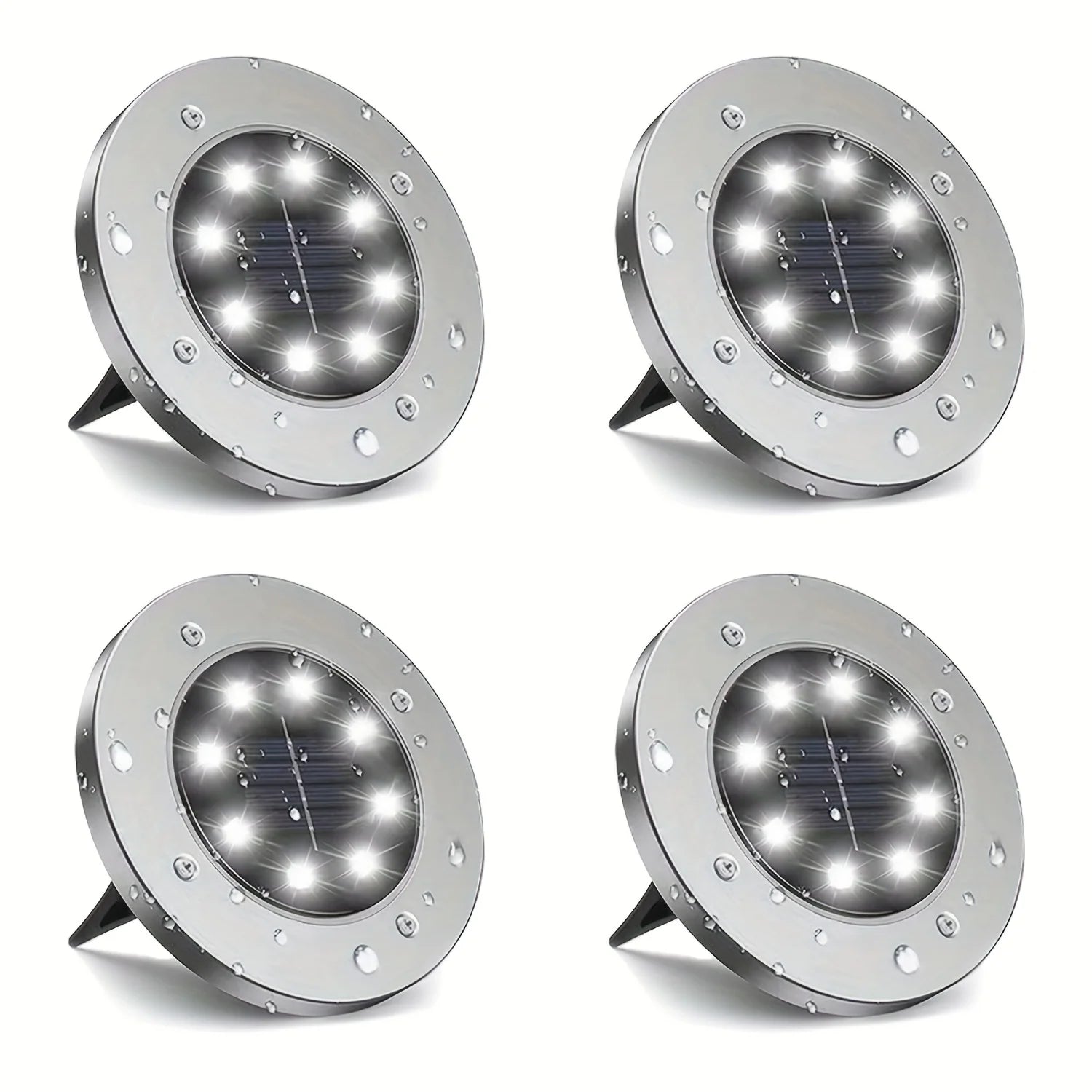 IP68 LED Outdoor Solar Power Ground Light Solar Path Deck Lights Underground Light Yard Driveway Lawn Garden Decor Lighting